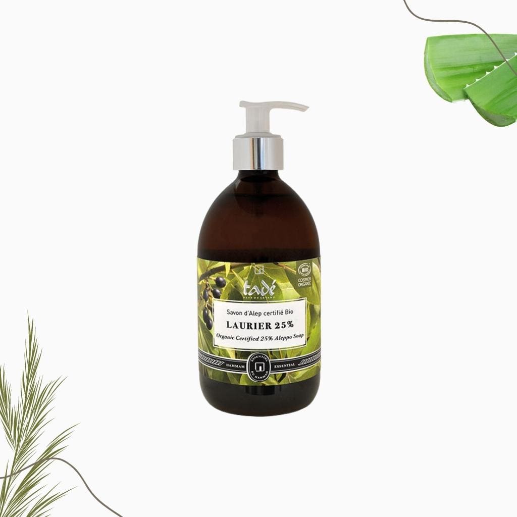 Oligosan-Tadé-Savon-Alep-liquide-25%-Laurier