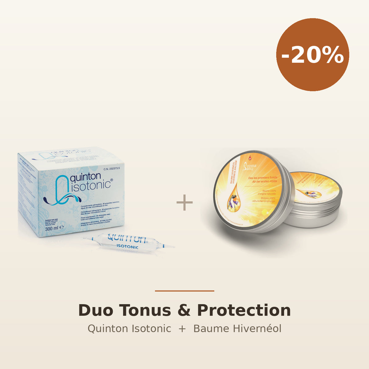 Duo Tonus & Protection : Quinton Isotonic et Baume Hivernéol, -20%