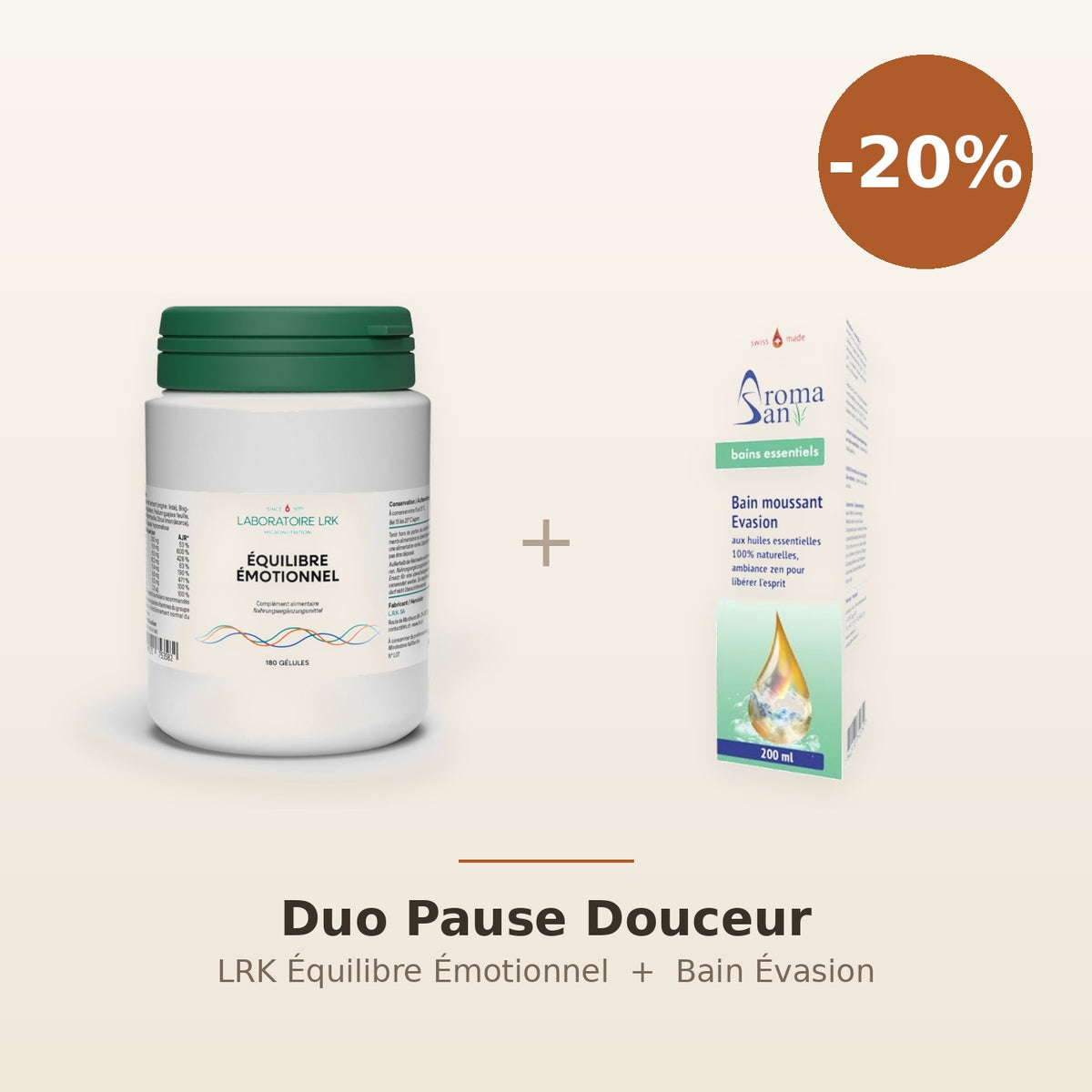Duo Pause Douceur : LRK Équilibre Émotionnel et Bain moussant Évasion, -20%