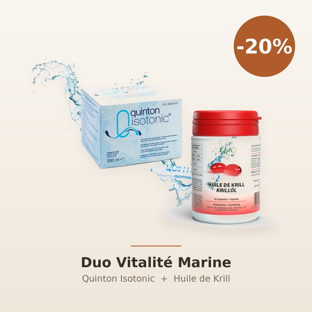 Duo Vitalité Marine : Quinton Isotonic et Huile de Krill, -20%